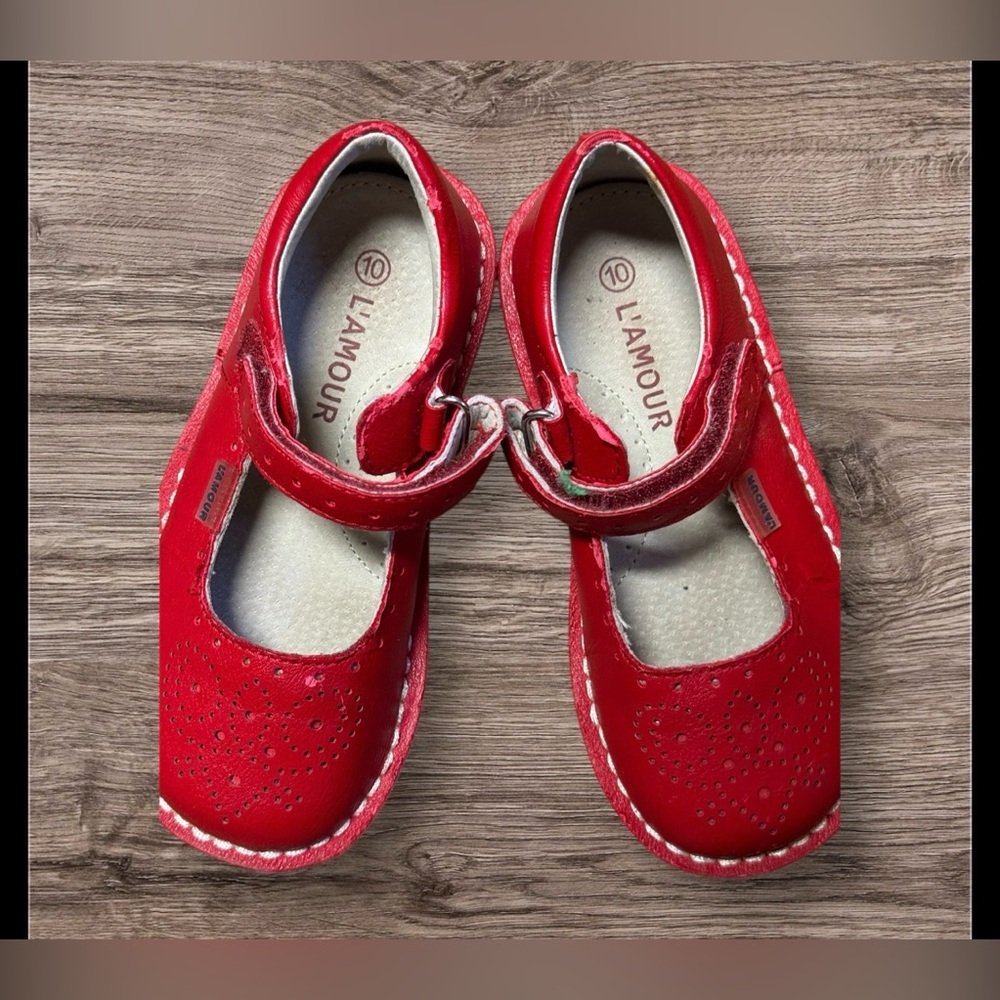 L’Amour Ollie Leather Mary Jane SZ 10 Red - Picture 5 of 10